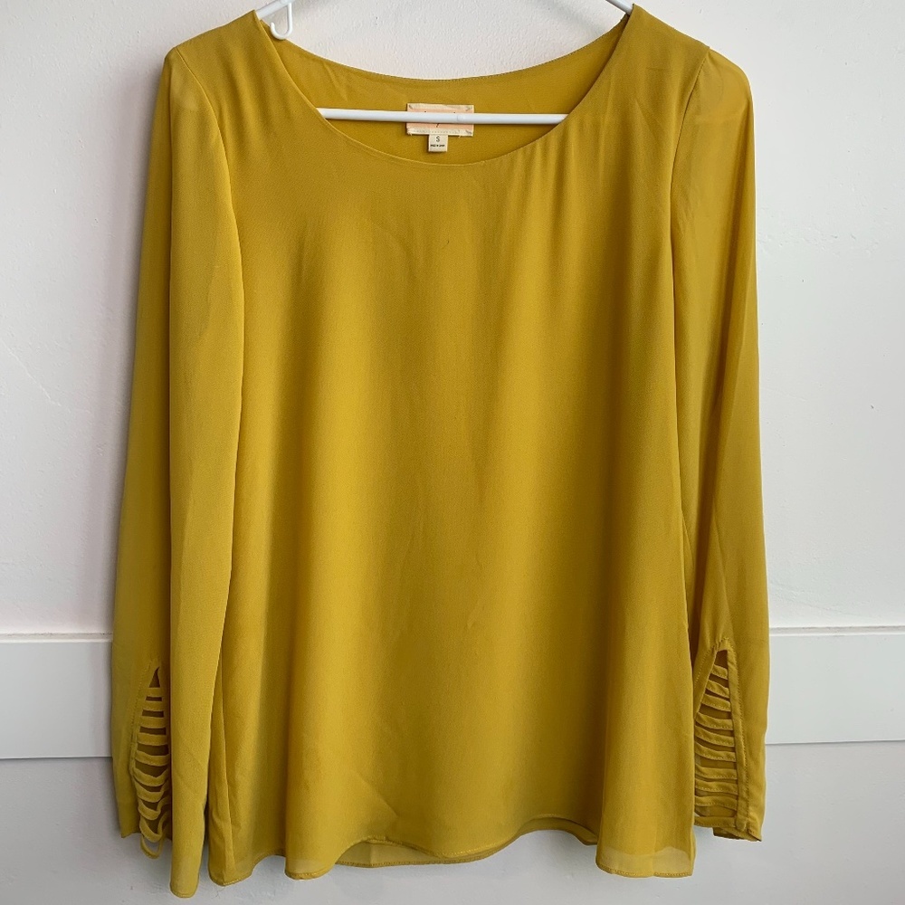 Lost April Yellow Long Sleeve Blouse